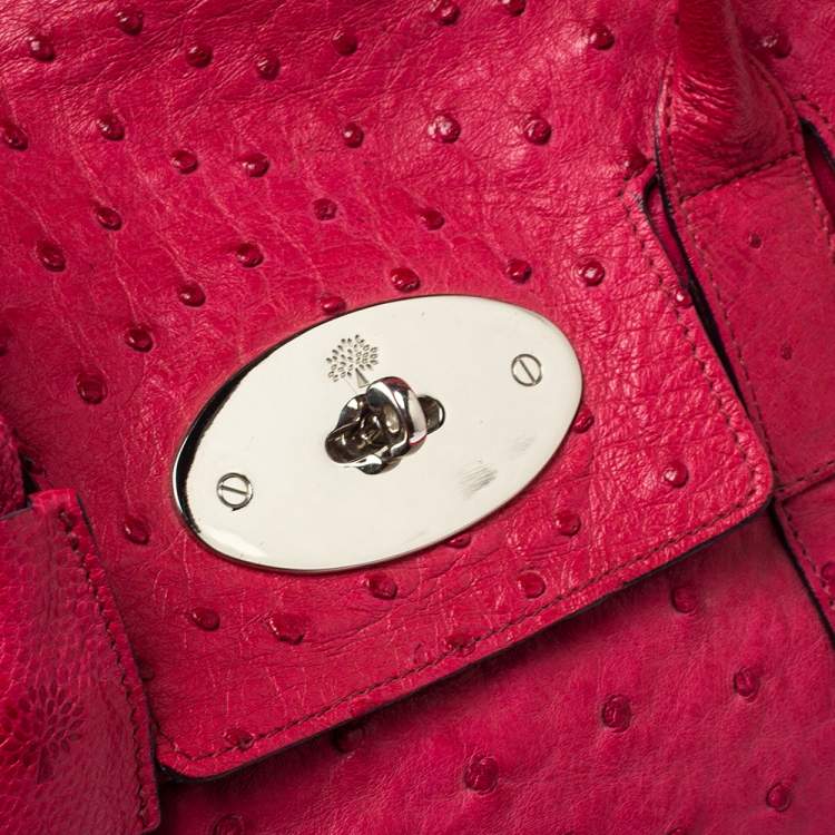 Pre Owned Mulberry Magenta Ostrich Bayswater Satchel