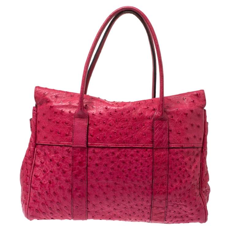 Pre Owned Mulberry Magenta Ostrich Bayswater Satchel