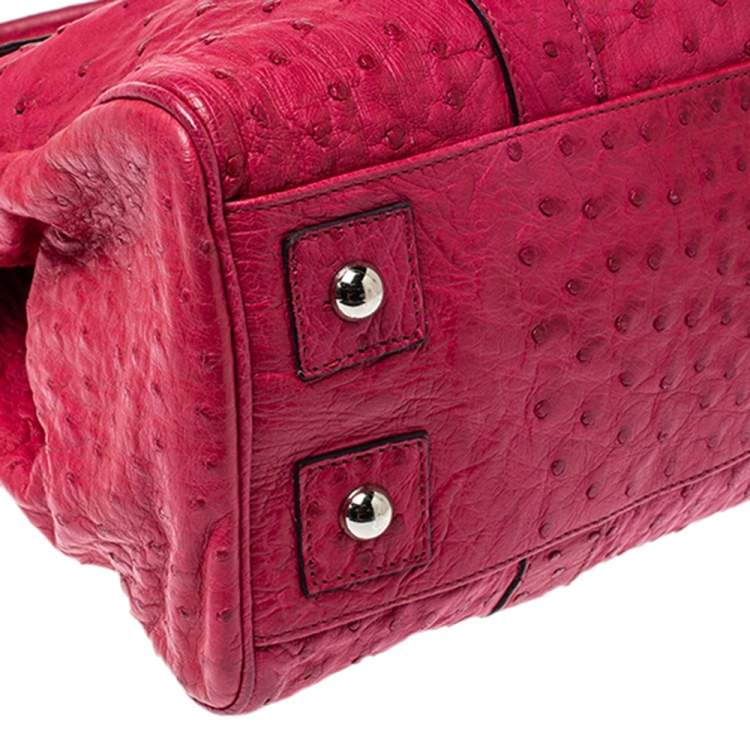 Pre Owned Mulberry Magenta Ostrich Bayswater Satchel