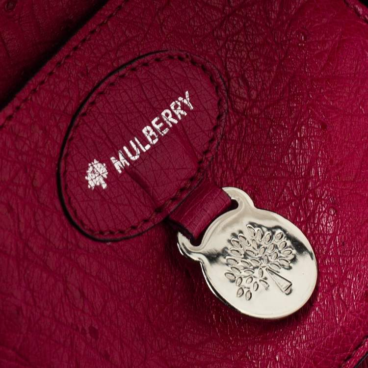 Pre Owned Mulberry Magenta Ostrich Bayswater Satchel