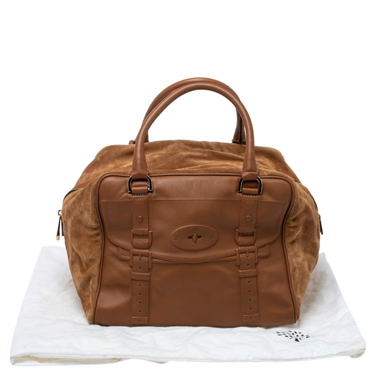 Pre Owned Mulberry Brown Leather and Suede Maisie Clipper Satchel