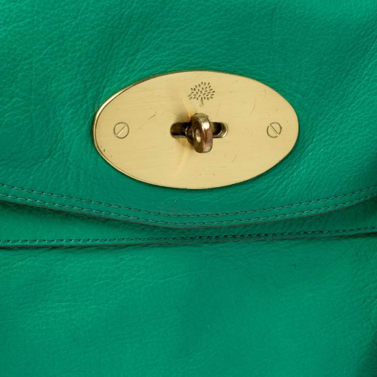 مملوكة مسبقًا Mulberry Green Leather Oversized Alexa Satchel