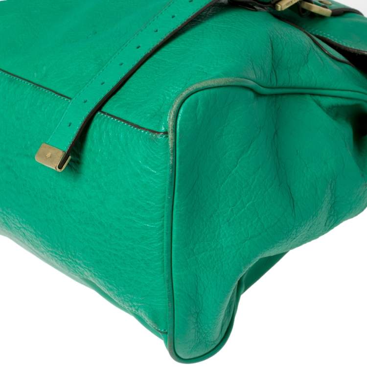 مملوكة مسبقًا Mulberry Green Leather Oversized Alexa Satchel