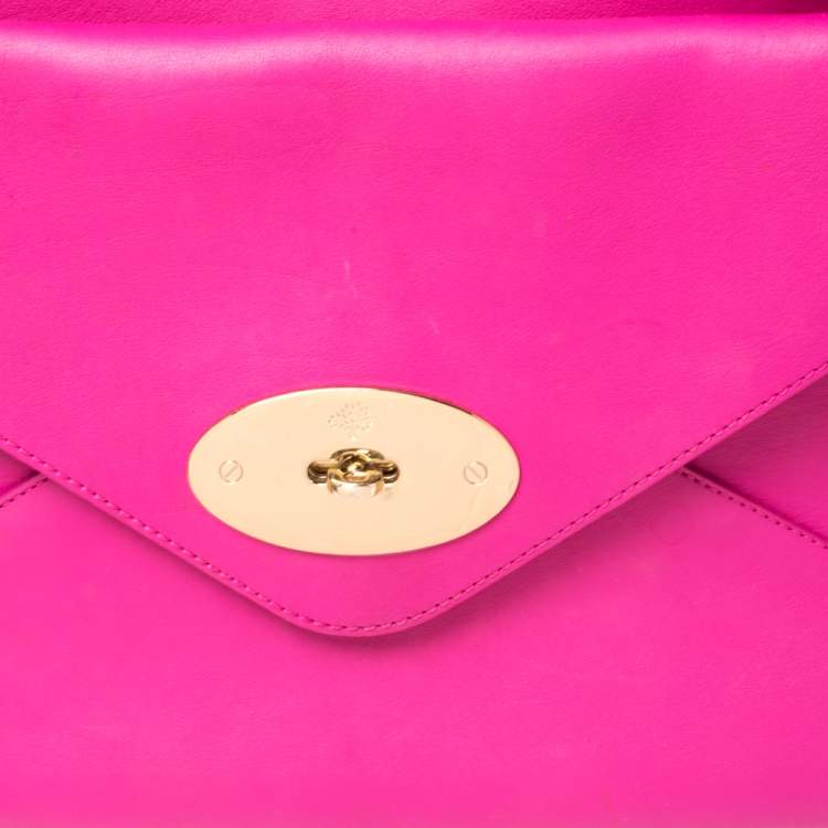 Pre Owned Mulberry Fuchsia Leather Large Willow Tote