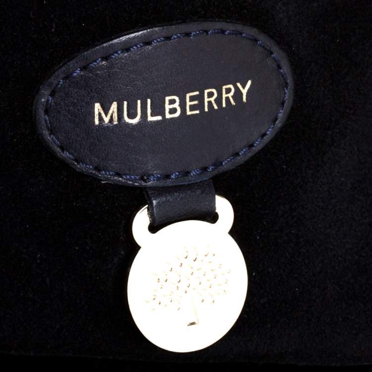 Pre Owned Mulberry Deep Midnight Blue Python Effect Leather Bayswater Satchel