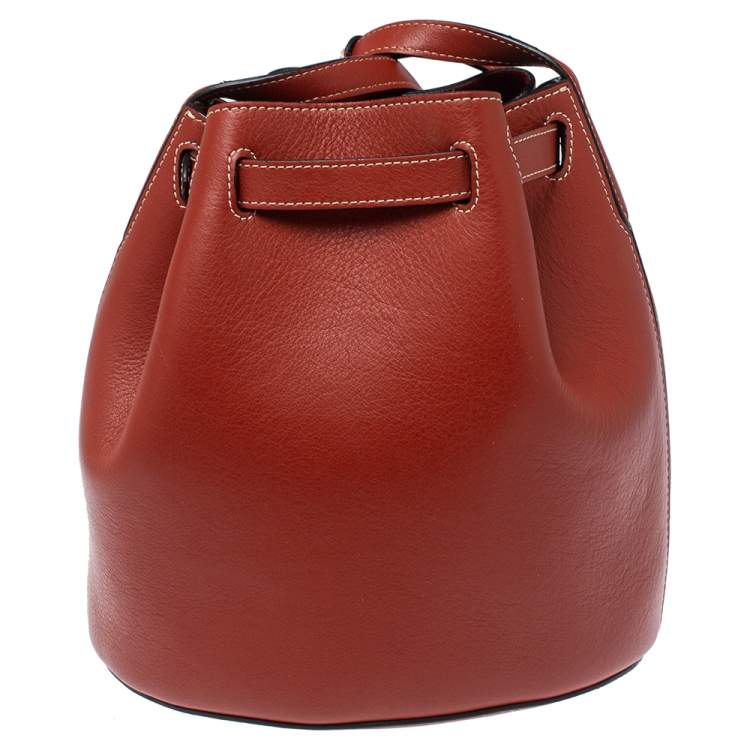 Pre Owned Mulberry Red Leather Tyndale Bucket Bag