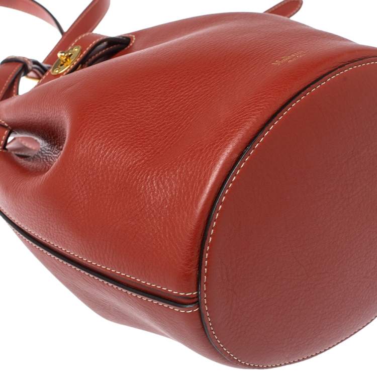 Pre Owned Mulberry Red Leather Tyndale Bucket Bag