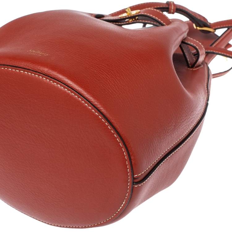Pre Owned Mulberry Red Leather Tyndale Bucket Bag