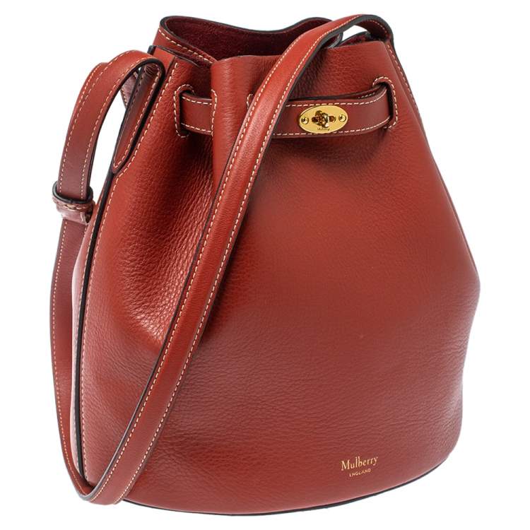Pre Owned Mulberry Red Leather Tyndale Bucket Bag