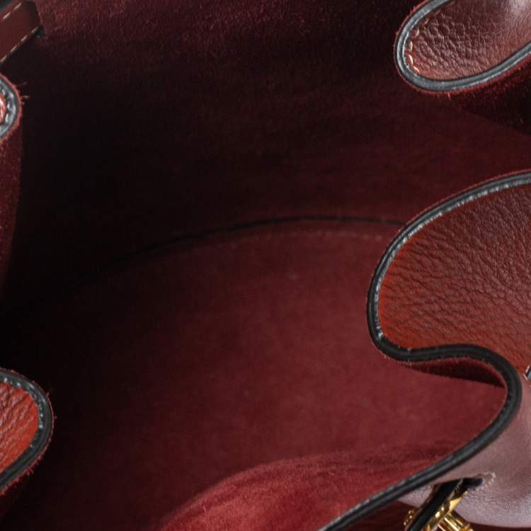 Pre Owned Mulberry Red Leather Tyndale Bucket Bag