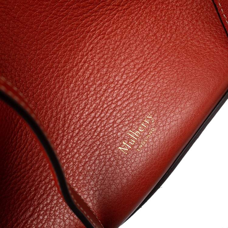 Pre Owned Mulberry Red Leather Tyndale Bucket Bag