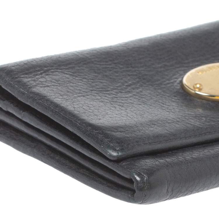 Pre Owned Mulberry Black Leather Continental Wallet