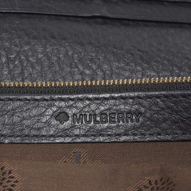 Pre Owned Mulberry Black Leather Continental Wallet