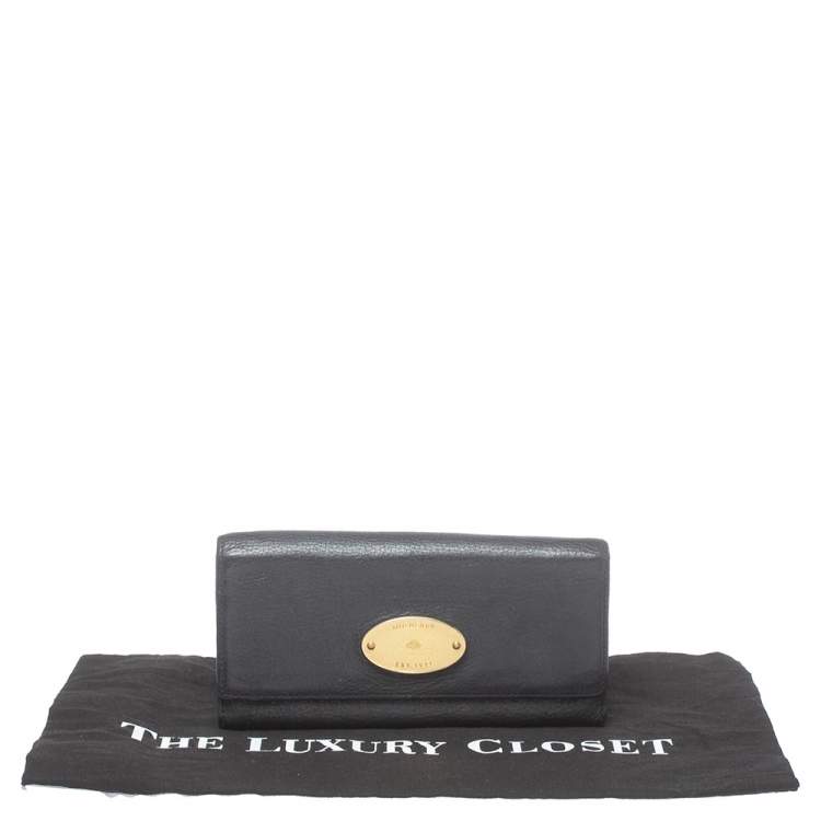 Pre Owned Mulberry Black Leather Continental Wallet