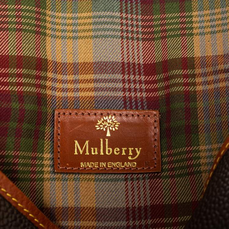 Pre Owned Mulberry Dark Brown Textured Leather Vintage Flap Crossbody Bag