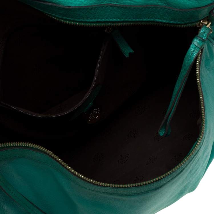 Pre Owned Mulberry Green Leather Taylor Top Handle Bag