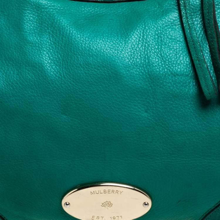 Pre Owned Mulberry Green Leather Taylor Top Handle Bag