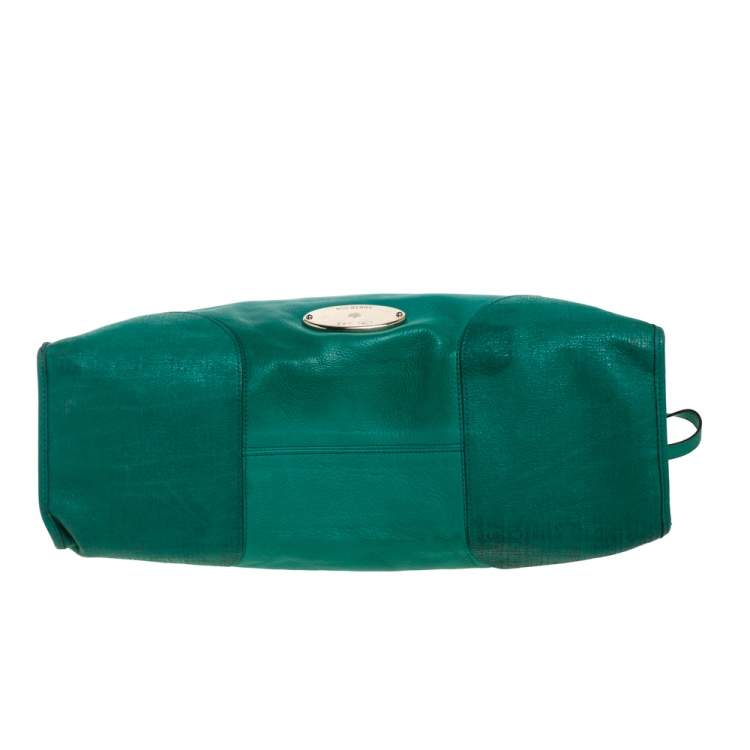 Pre Owned Mulberry Green Leather Taylor Top Handle Bag