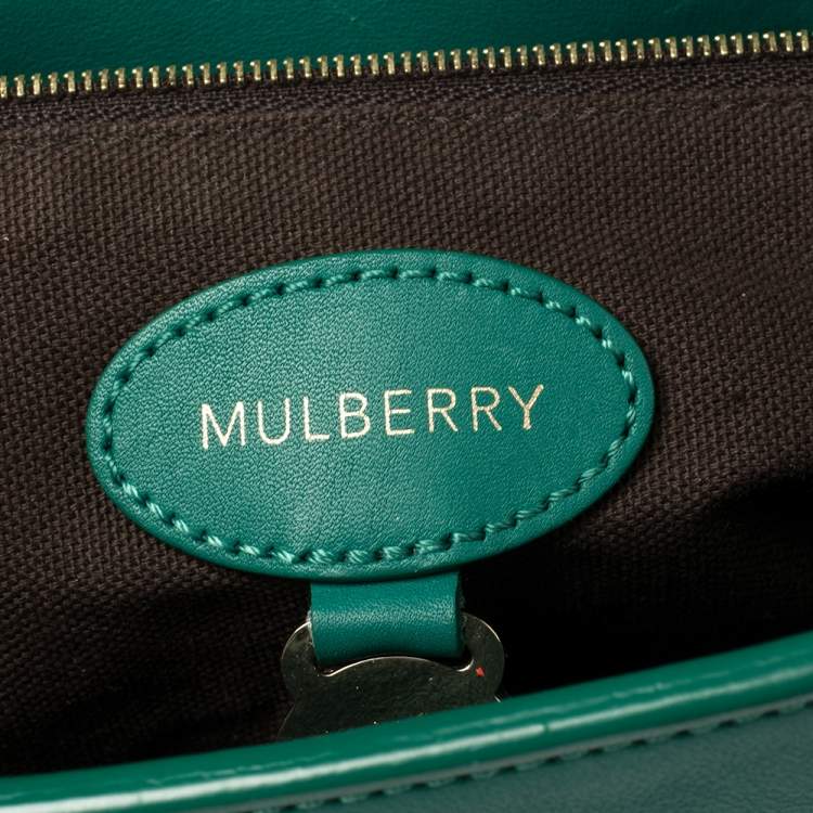 Pre Owned Mulberry Green Leather  Suffolk Top Handle Bag
