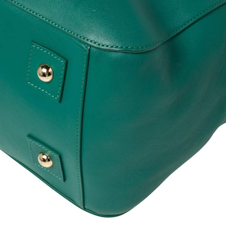 Pre Owned Mulberry Green Leather  Suffolk Top Handle Bag