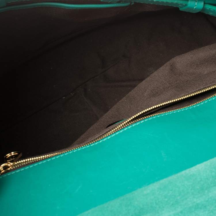 Pre Owned Mulberry Green Leather  Suffolk Top Handle Bag