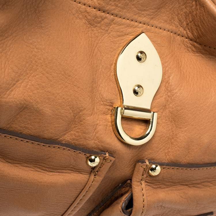 Pre Owned Mulberry Tan Soft Leather Buckle Pocket Hobo