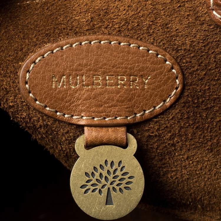 مملوكة مسبقًا Mulberry Brown Croc Embossed Leather Bayswater Satchel
