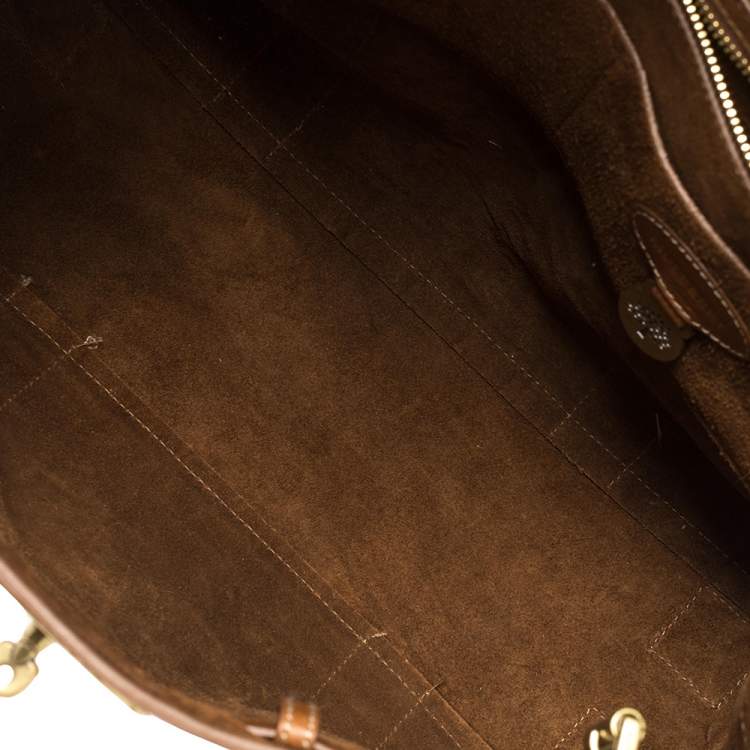 مملوكة مسبقًا Mulberry Brown Croc Embossed Leather Bayswater Satchel