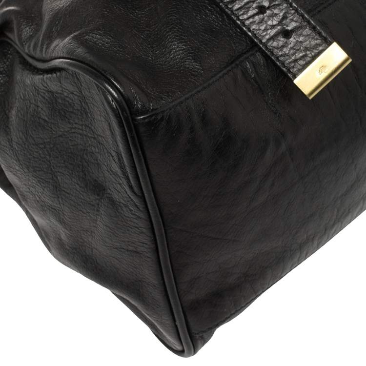 مملوكة مسبقًا Mulberry Black Leather Oversized Alexa Satchel