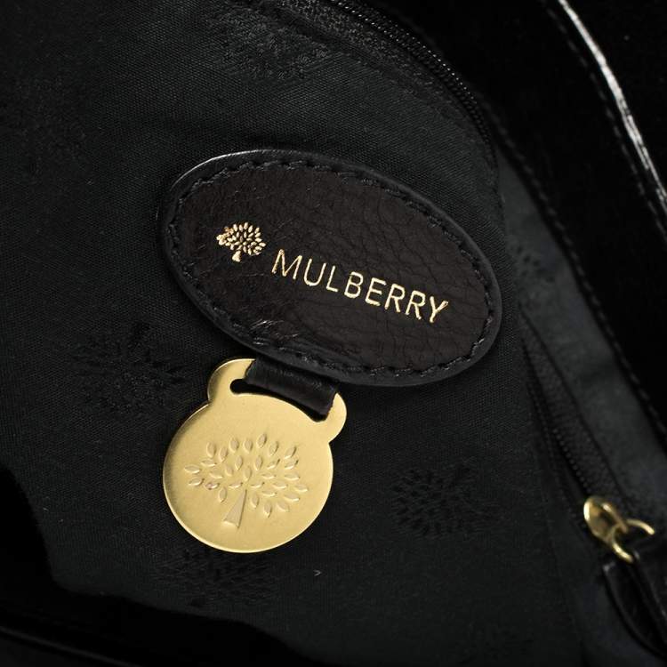 مملوكة مسبقًا Mulberry Black Leather Oversized Alexa Satchel
