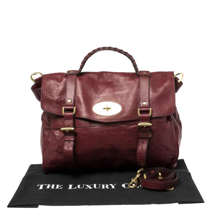 مملوكة مسبقًا Mulberry Dark Red Leather Oversized Alexa Satchel