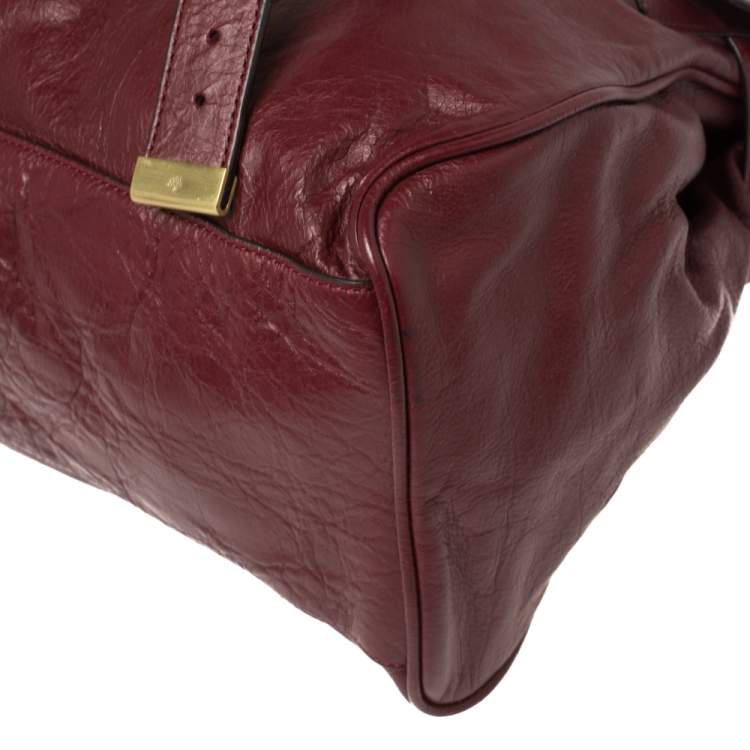 مملوكة مسبقًا Mulberry Dark Red Leather Oversized Alexa Satchel