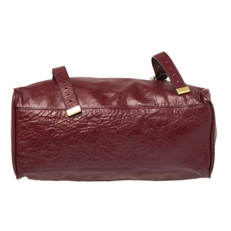 مملوكة مسبقًا Mulberry Dark Red Leather Oversized Alexa Satchel