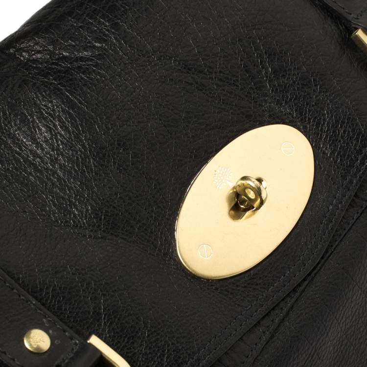 مملوكة مسبقًا Mulberry Black Leather Oversized Alexa Satchel