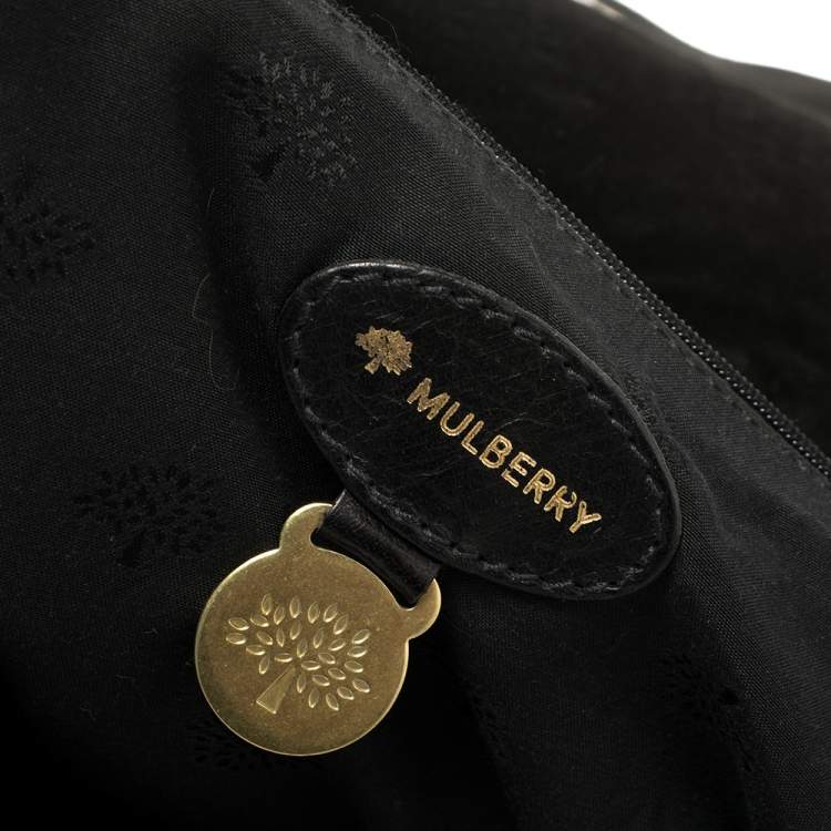 مملوكة مسبقًا Mulberry Black Leather Oversized Alexa Satchel