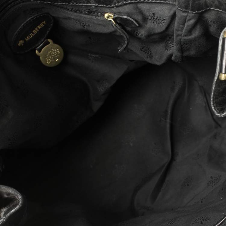 مملوكة مسبقًا Mulberry Black Leather Oversized Alexa Satchel