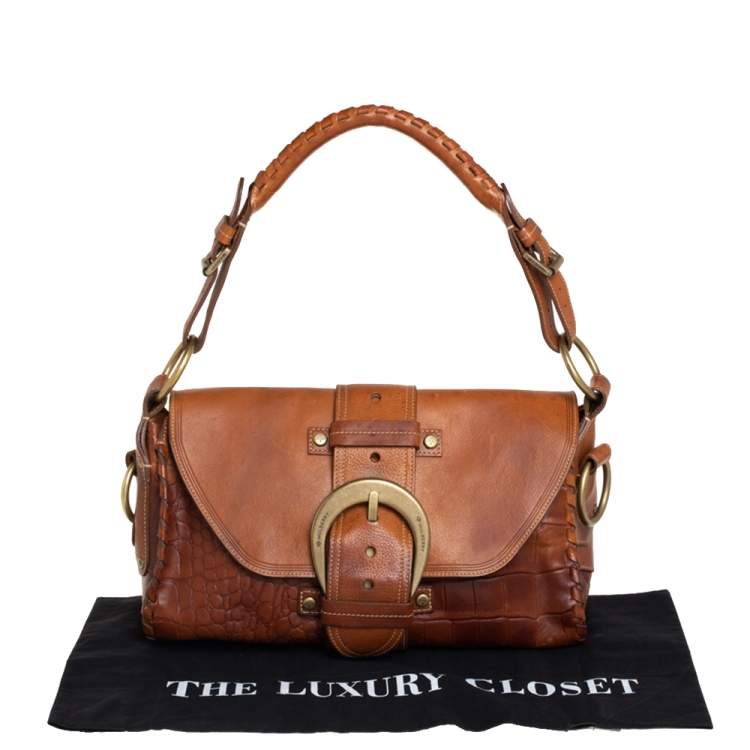 Pre Owned Mulberry Brown Leather Buckle Flap Top Handle Bag