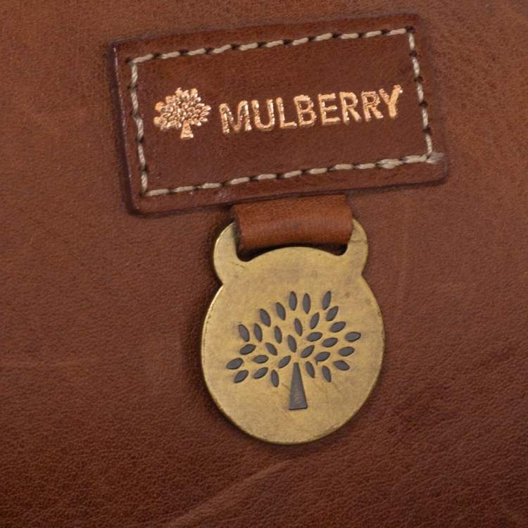Pre Owned Mulberry Brown Leather Buckle Flap Top Handle Bag