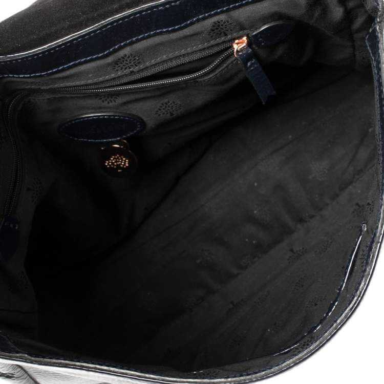 Pre Owned Mulberry Blue Patent Leather Harriet Top Handle Bag