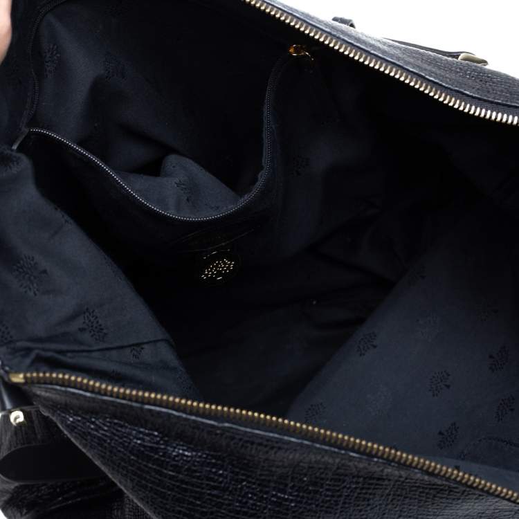 Pre Owned Mulberry Black Textured Leather Mila Hobo 