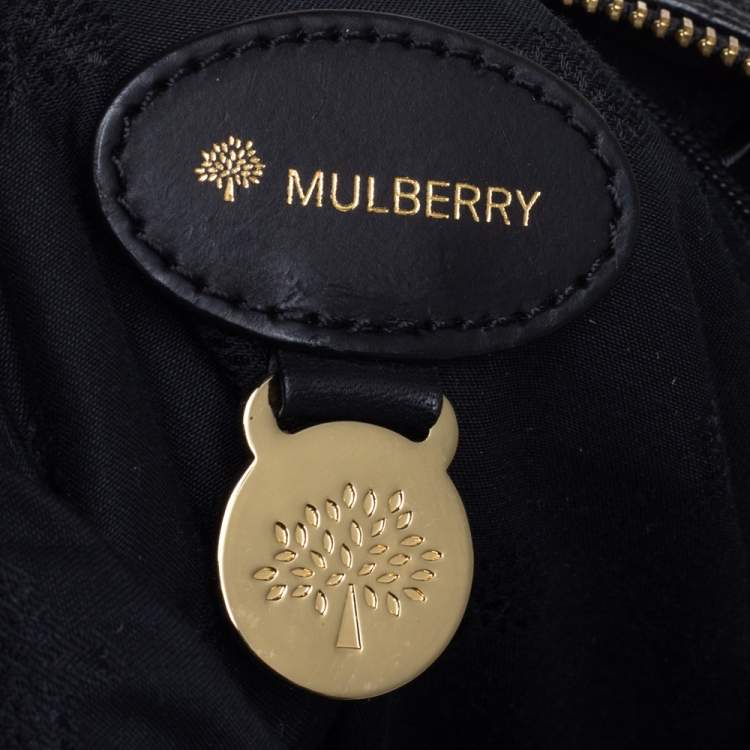 Pre Owned Mulberry Black Textured Leather Mila Hobo 