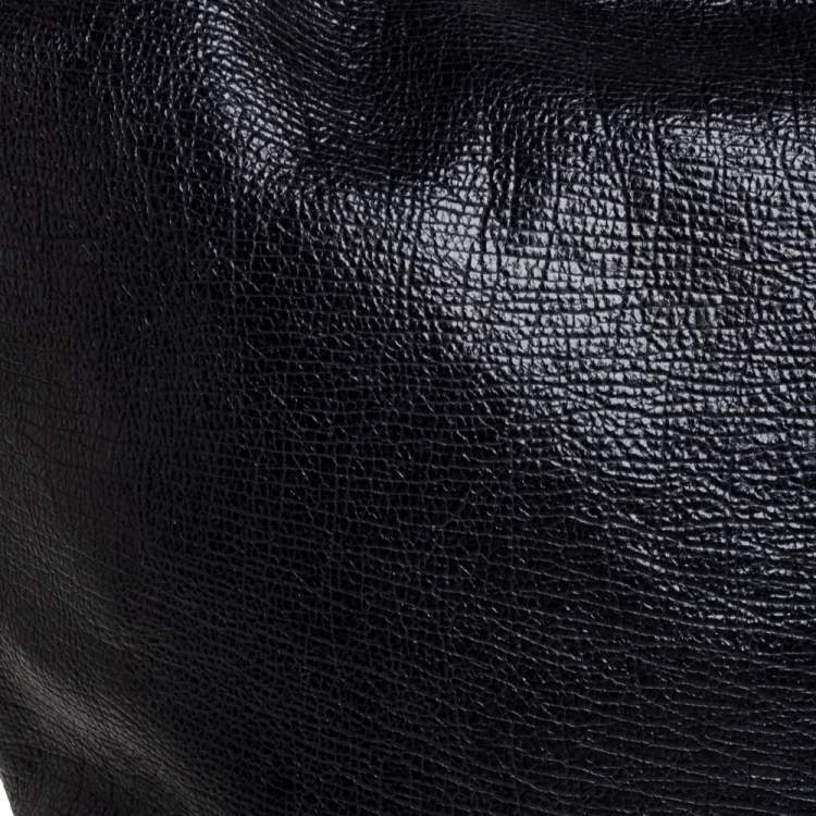 Pre Owned Mulberry Black Textured Leather Mila Hobo 