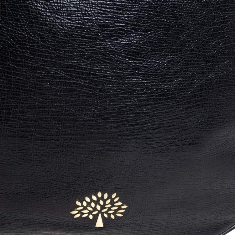 Pre Owned Mulberry Black Textured Leather Mila Hobo 