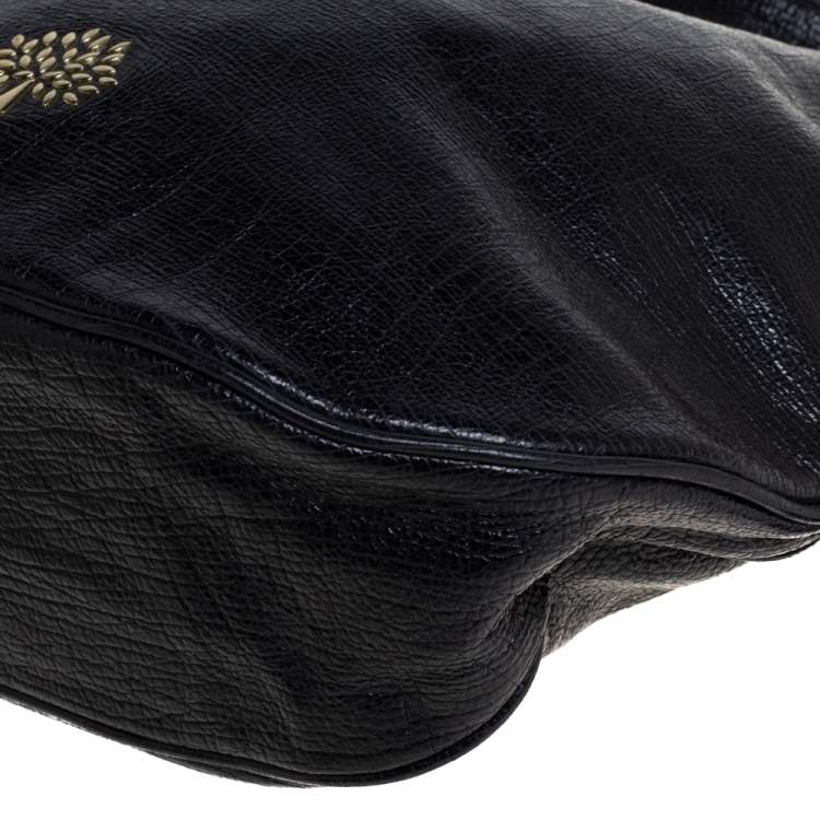 Pre Owned Mulberry Black Textured Leather Mila Hobo 