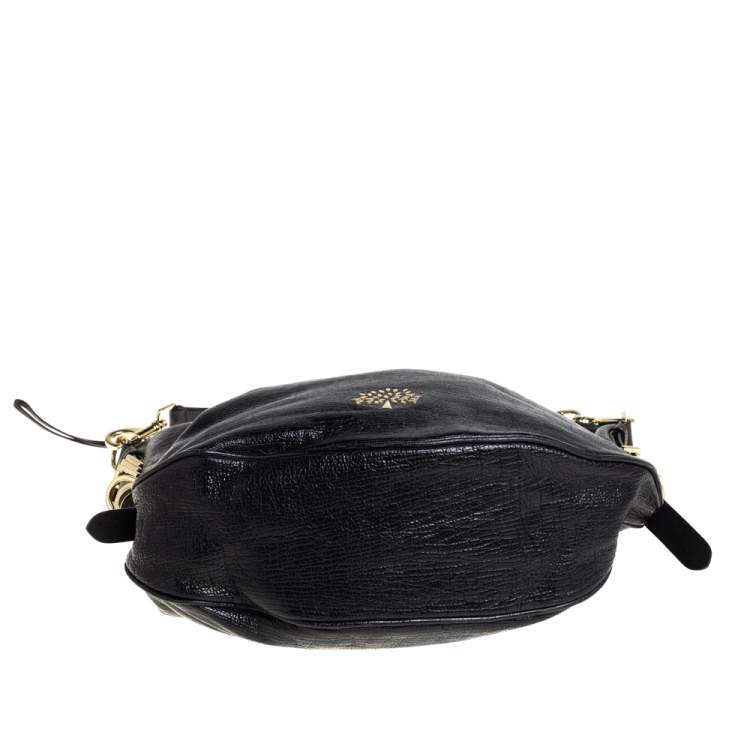 Pre Owned Mulberry Black Textured Leather Mila Hobo 