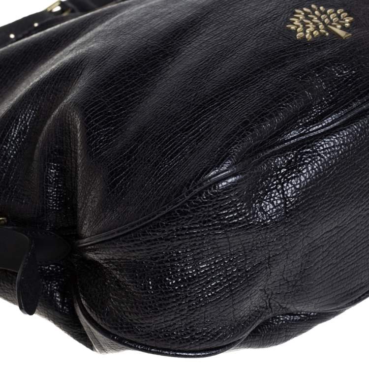 Pre Owned Mulberry Black Textured Leather Mila Hobo 