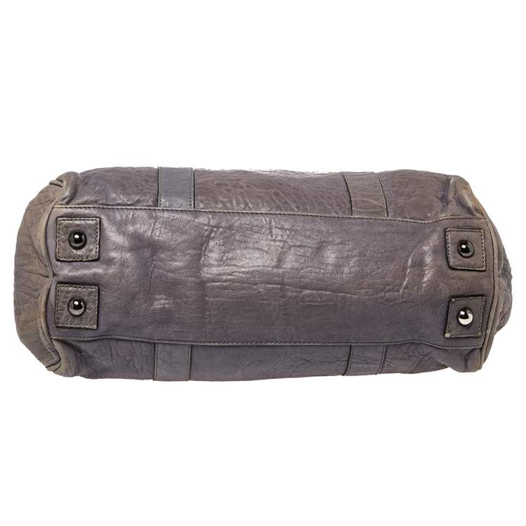 Pre Owned Mulberry Grey Leather Bayswater Satchel