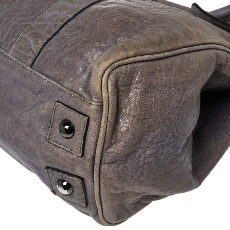 Pre Owned Mulberry Grey Leather Bayswater Satchel