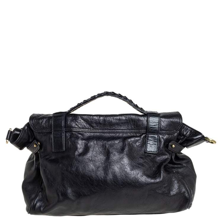 مملوكة مسبقًا Mulberry Black Leather Alexa Satchel