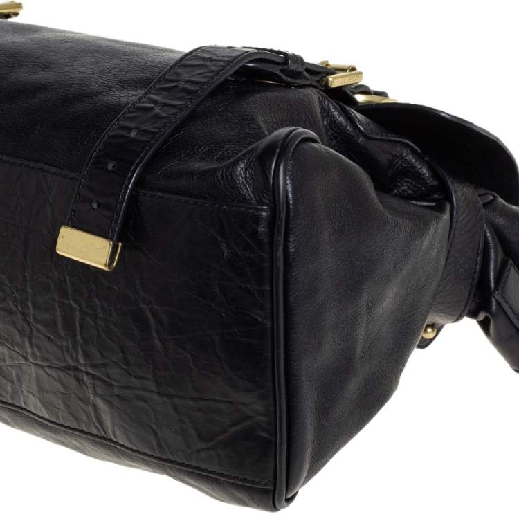 مملوكة مسبقًا Mulberry Black Leather Alexa Satchel